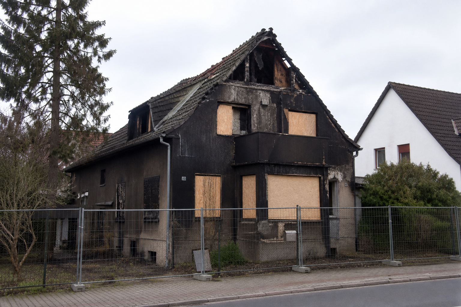 Nach dem Brand – gesichertes Objekt